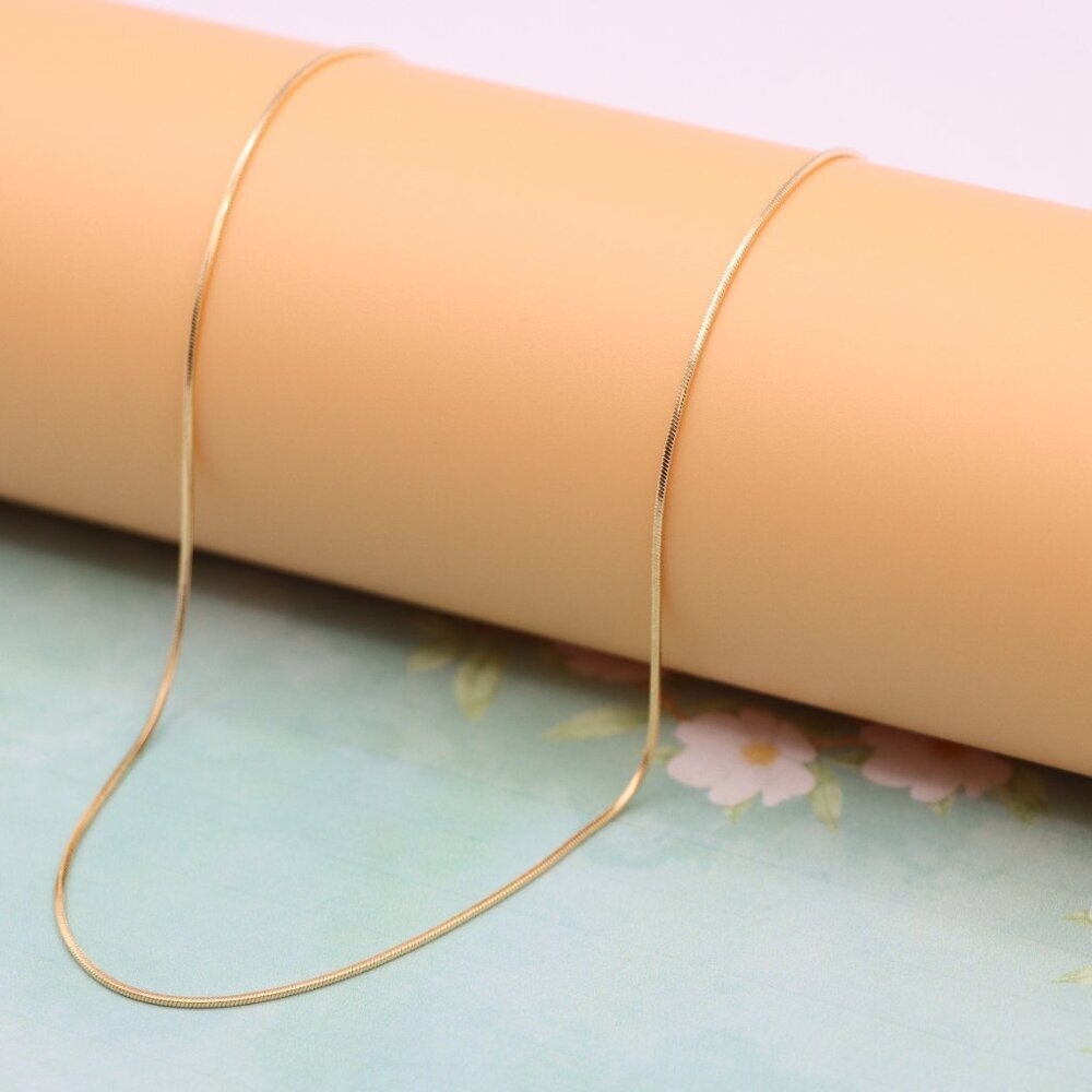 Delicate Rose Gold Snake Chain Necklace, Elegant Look, XPNL0130 - Picture 4 of 12